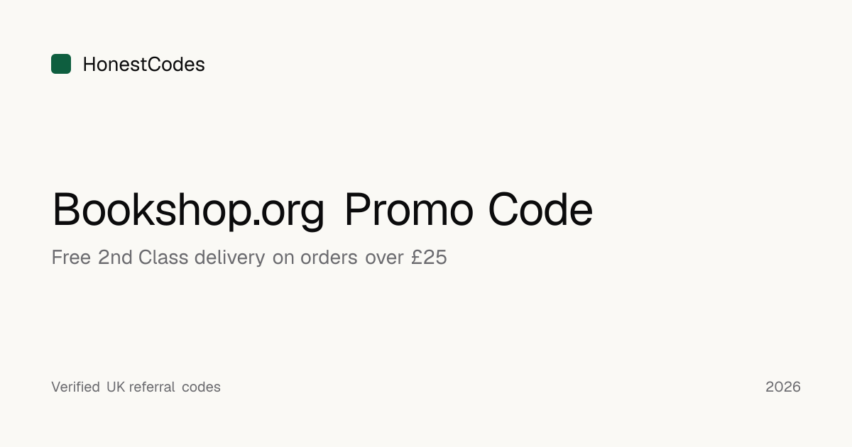 Bookshop.org Promo Code: £25+ Free Delivery (Verified Oct 2026)