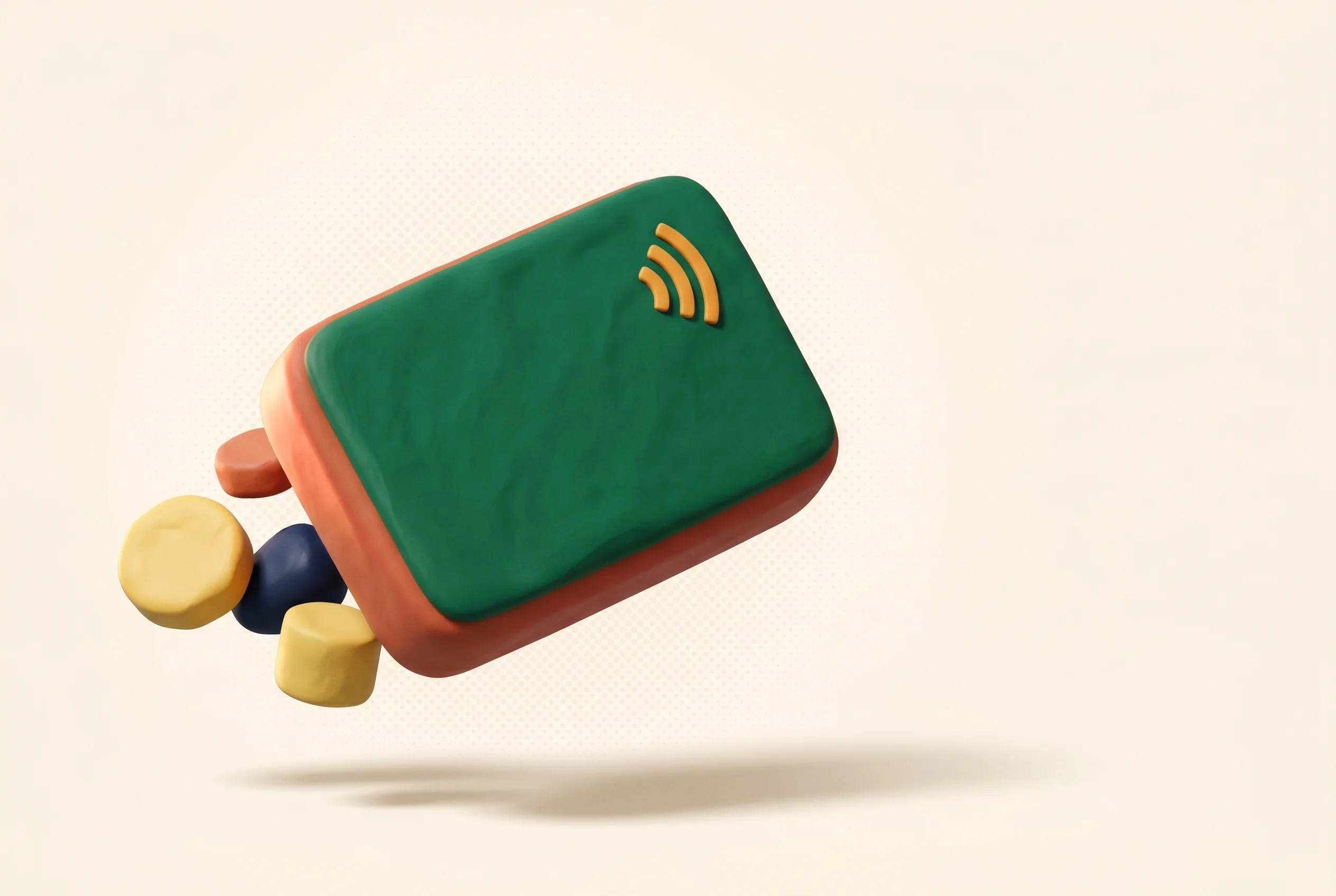 Clay illustration representing the Banking & Current Accounts category — objects emblematic of UK banking brands.