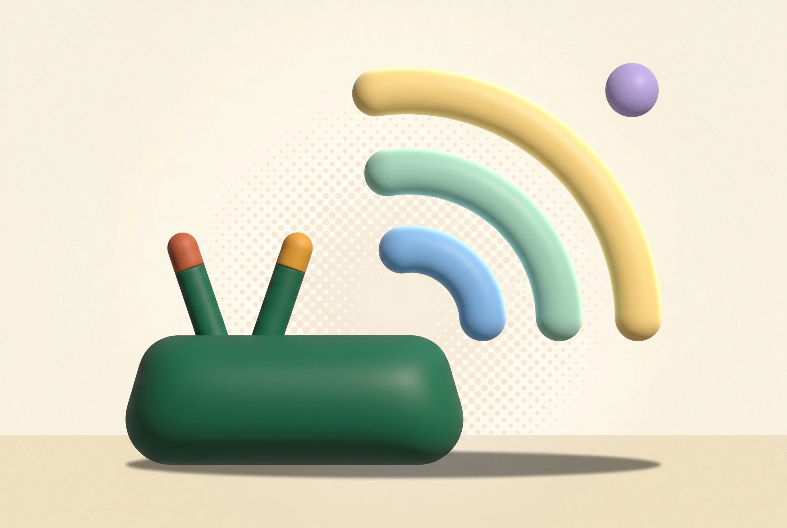 Clay illustration representing the Broadband category on HonestCodes.