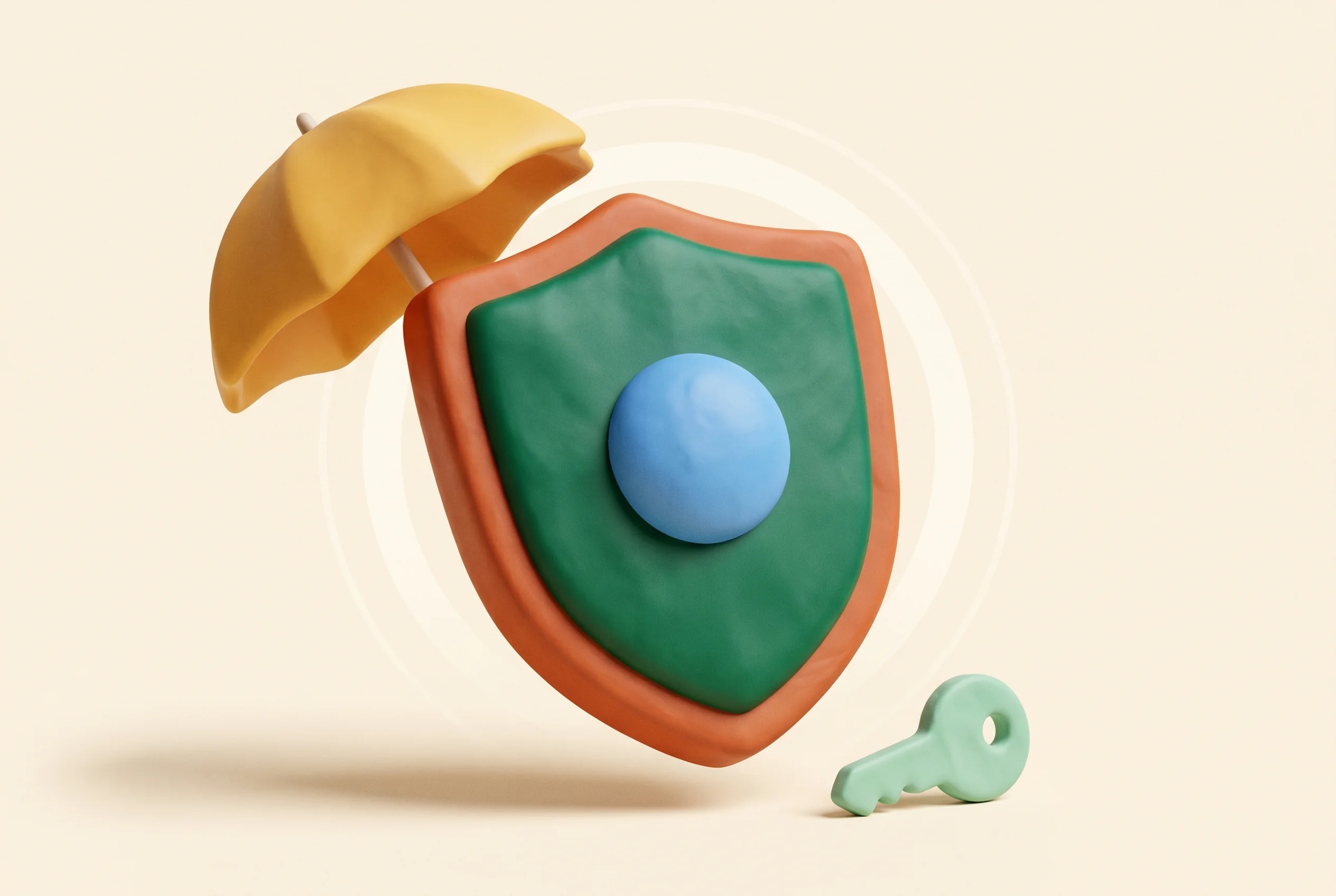 Clay illustration representing the Insurance category on HonestCodes.