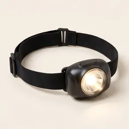 A head torch glowing