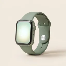 A smartwatch with a sage sport band