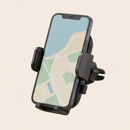 A car phone holder gripping a smartphone