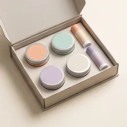 A lip balm gift set in pastel colours