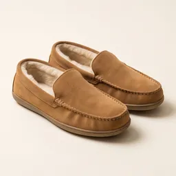 Men's suede moccasin slippers