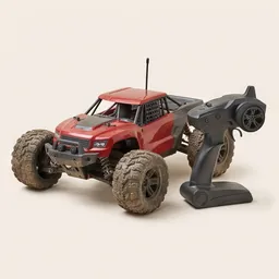 A red remote control car and controller