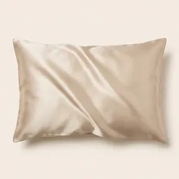 A champagne silk pillowcase