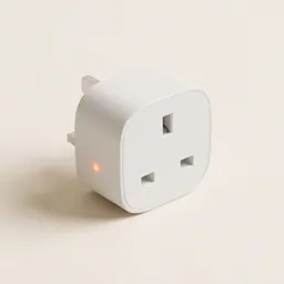 A white UK smart plug