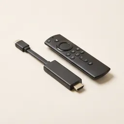A streaming stick and its voice remote