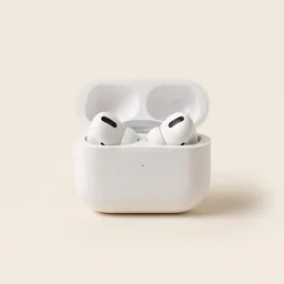 Wireless earbuds in an open charging case
